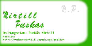 mirtill puskas business card